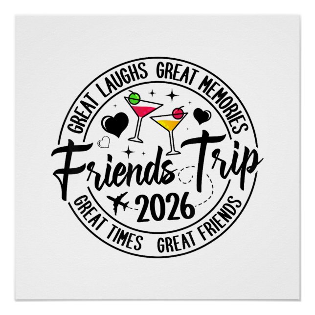 Trip Vacation 2026 Friends Matching Group Poster (Front)