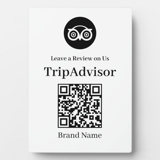 Tripadvisor QR Code | Business Review Display Sign Plaque (Front)