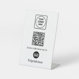 Tripadvisor QR Code Business Review Link Display Pedestal Sign