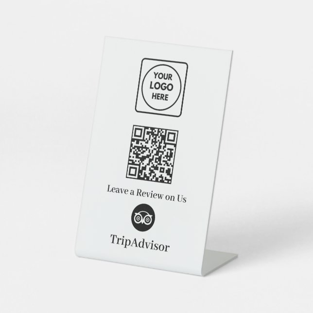 Tripadvisor QR Code | Business Review Link Display Pedestal Sign (Front)