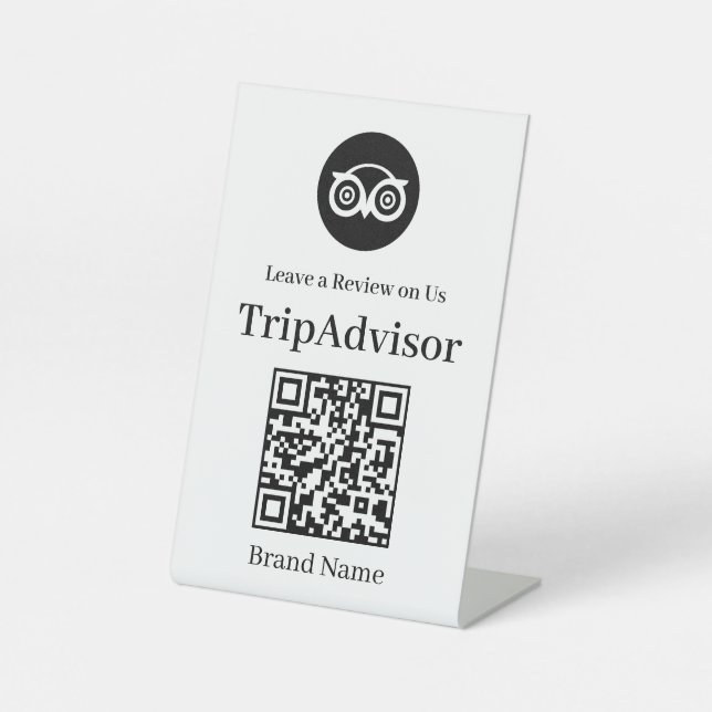 Tripadvisor QR Code | Custom Business Review Pedestal Sign (Front)