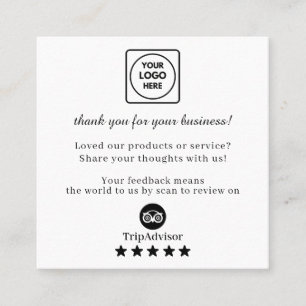 TripAdvisor QR   Custom Business Feedback Link Square Business Card