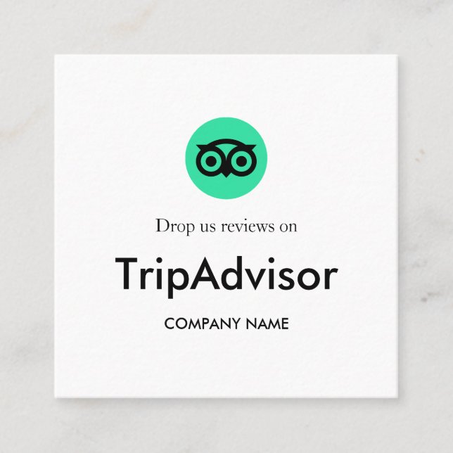 TripAdvisor QR Square Review Business Style Card (Front)