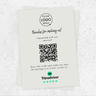 TripAdvisor Rating Link   QR Code Grey Business Enclosure Card