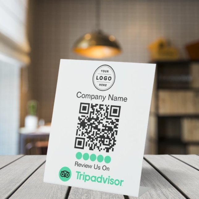 TripAdvisor Review Request Pedestal with QR Code  Pedestal Sign (TripAdvisor Review Request)