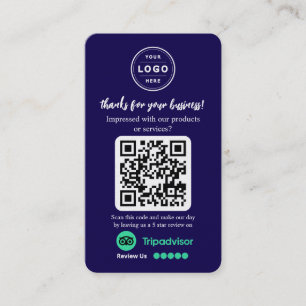 TripAdvisor Review Request with Logo and QR Code Business Card