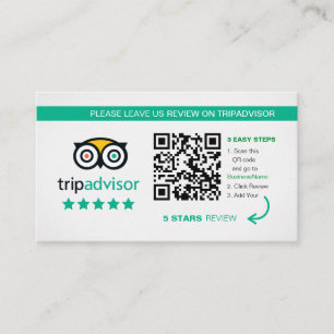 Tripadvisor Reviews Business QR Code Thank You Business Card