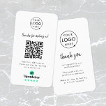 TripAdvisor Reviews | Business Review Link QR Code Business Card<br><div class="desc">A simple custom white scan to leave a TripAdvisor review QR code business thank you cards in a modern minimalist style. The versatile template can easily be updated with your company logo, graphic or photo, QR code and custom text. The review site logo can easily be replaced with another (eg....</div>