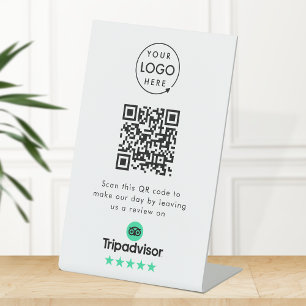 Tripadvisor Reviews Business Review Link QR Code Pedestal Sign