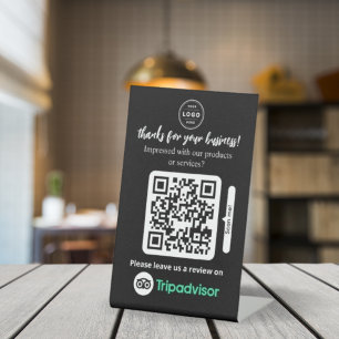 TripAdvisor Reviews Business Review Link QR Code Pedestal Sign
