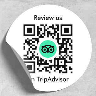 Tripadvisor Reviews   Business Review QR Code Classic Round Sticker