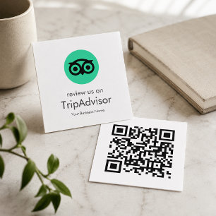 Tripadvisor Reviews   Business Review QR Code Square Business Card