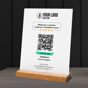 Tripadvisor Reviews QR Code Rate Business 5 Star Acrylic Sign