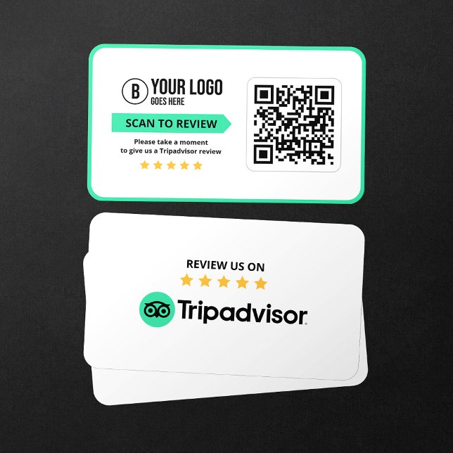 Tripadvisor Reviews Rate 5 Star Scannable QR Code Business Card (Creator Uploaded)