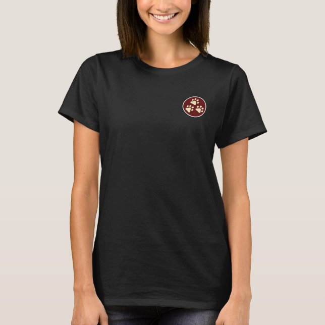 #Tripawds 3-Paw Badge T (Women's, Dark) T-Shirt (Front)