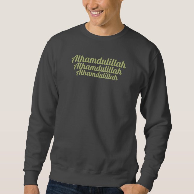 Triple Alhamdulillah Dark Grey Sweatshirt (Front)