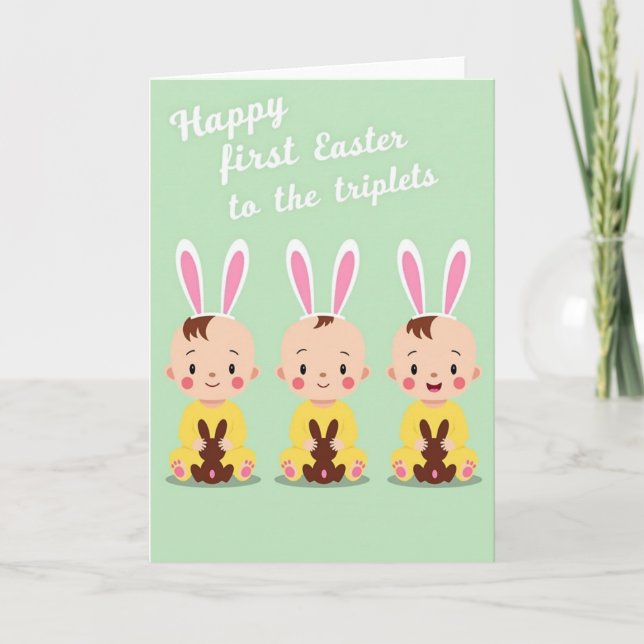 Triple Baby Celebration Card (Front)