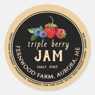 Triple Berry Jam Classic Round Sticker