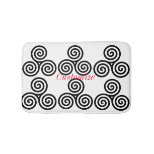 Triple Black Spiral Thunder_Cove Bath Mat