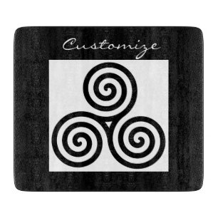Triple Black Spirals Thunder_Cove Cutting Board