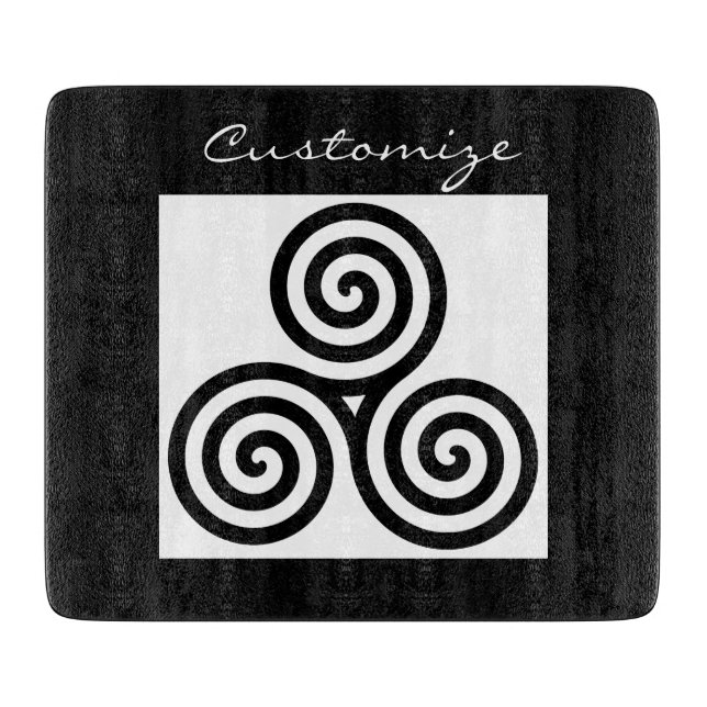 Triple Black Spirals Thunder_Cove Cutting Board (Front)