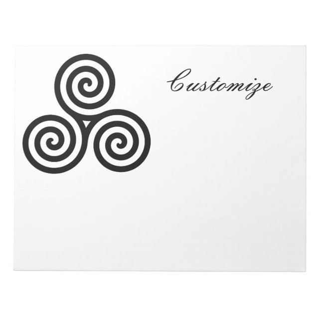 Triple Black Spirals Thunder_Cove  Notepad (Front)