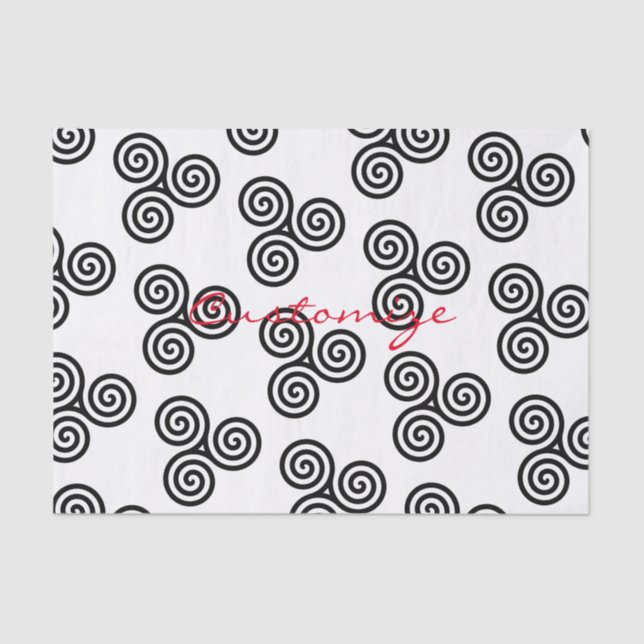 Triple Black Spirals Thunder_Cove Tissue Paper (Front)