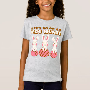 Triple Bunny Egg Hunt Kids Shirt