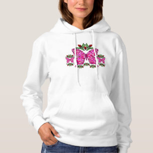 Triple Butterfly Ladies Hooded Sweatshirt