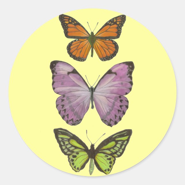 Triple Butterfly Sticker (Front)