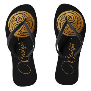 Triple Celtic Knot Swirl Mandala Personalised Jandals