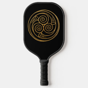 Triple Celtic Knot Swirl Mandala Pickleball Paddle