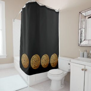 Triple Celtic Knot Swirl Mandala Shower Curtain