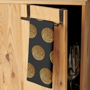 Triple Celtic Knot Swirl Mandala Tea Towel