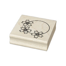 Triple Circled Sakura (Cherry Blossoms) Stamp