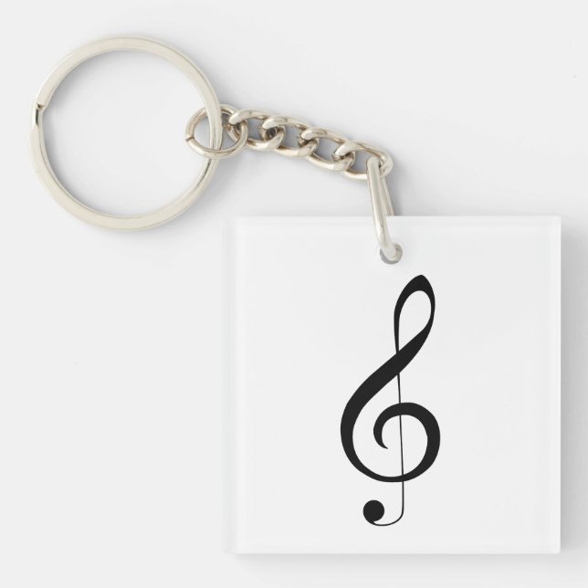 Triple Clef Musical Note, Key Ring (Front)