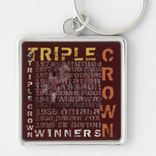 Triple Crown Winners Horse Racing Key Ring