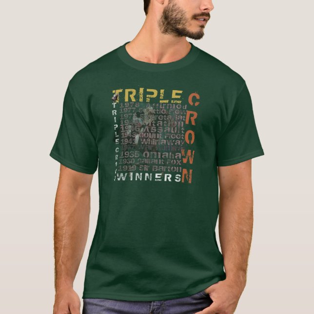 Triple Crown Winners Horse Racing  t-Shirts (Front)