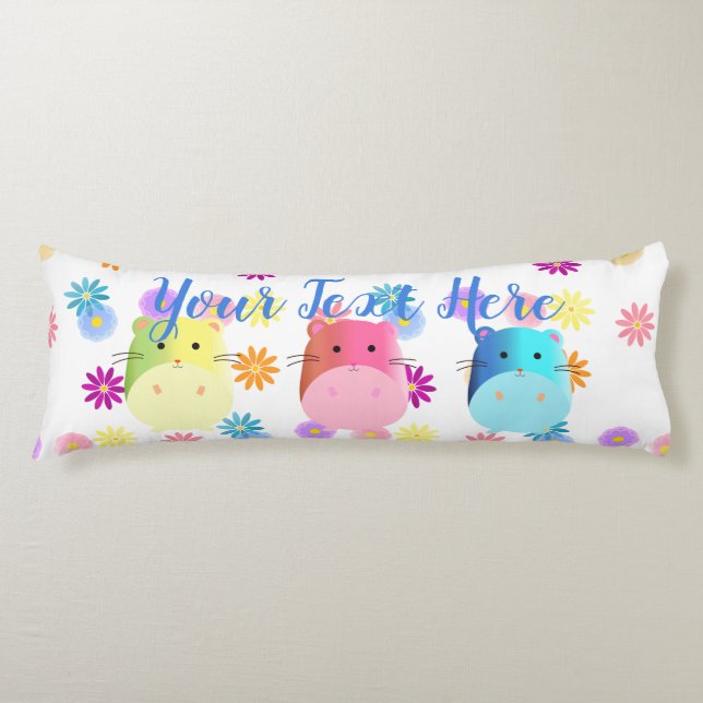 Triple Cute Kawaii Hamsters Custom Body Cushion (Front)