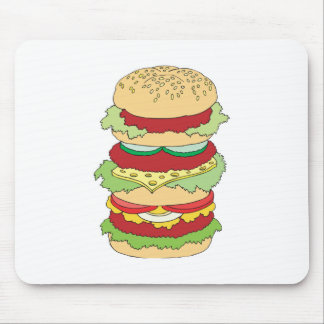 triple decker hamburger mouse pad