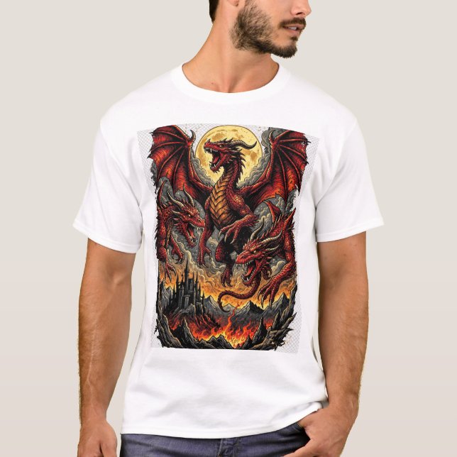 Triple Dragon Moon Fantasy Tee (Front)