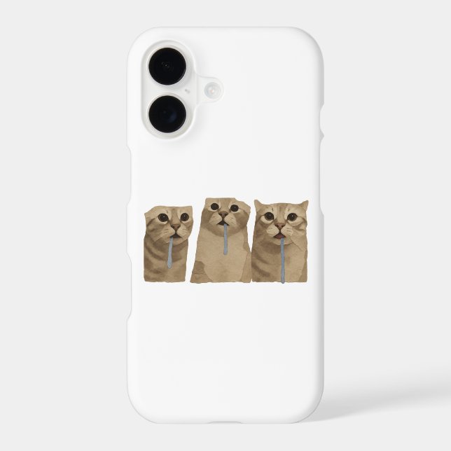 Triple Drooling Goofy Cats Meme (Back)