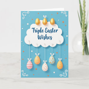 Triple Easter Wishes Art Card