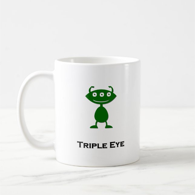 Triple Eye Triple Eye green Coffee Mug (Left)