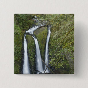 Triple Falls, Columbia River Gorge 15 Cm Square Badge