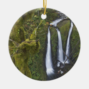 Triple Falls, Columbia River Gorge 2 Ceramic Tree Decoration