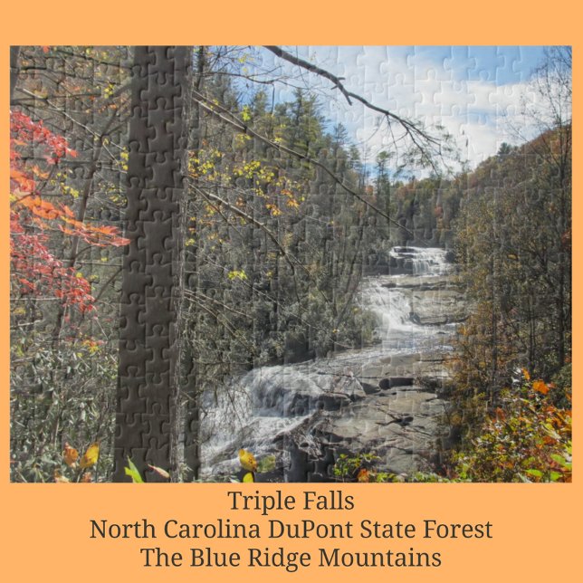 Triple Falls North Carolina Photographic Waterfall Jigsaw Puzzle (Creator Uploaded)