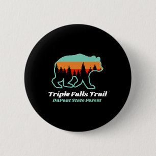 Triple Falls Trail Dupont State Forest Bear Souven 6 Cm Round Badge