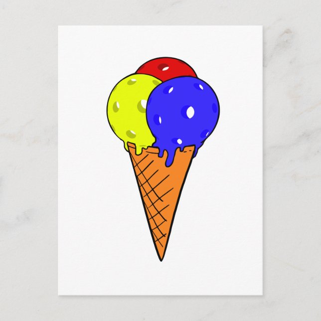 Triple Flavour Ice Cream Pickleball Postcard (Front)