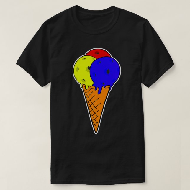 Triple Flavour Pickleball Ice Cream T-Shirt (Design Front)